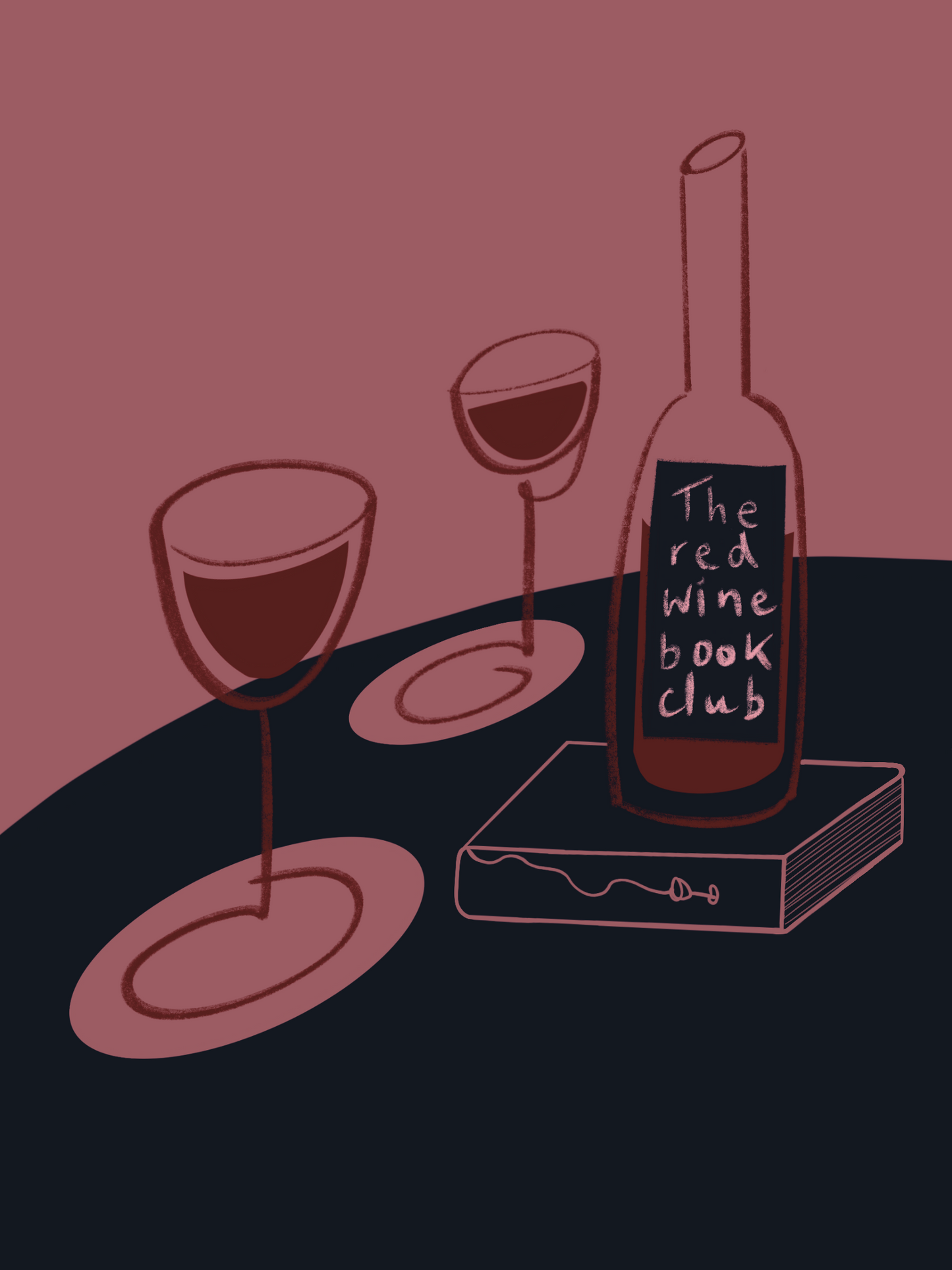 Red Wine Book Club Print