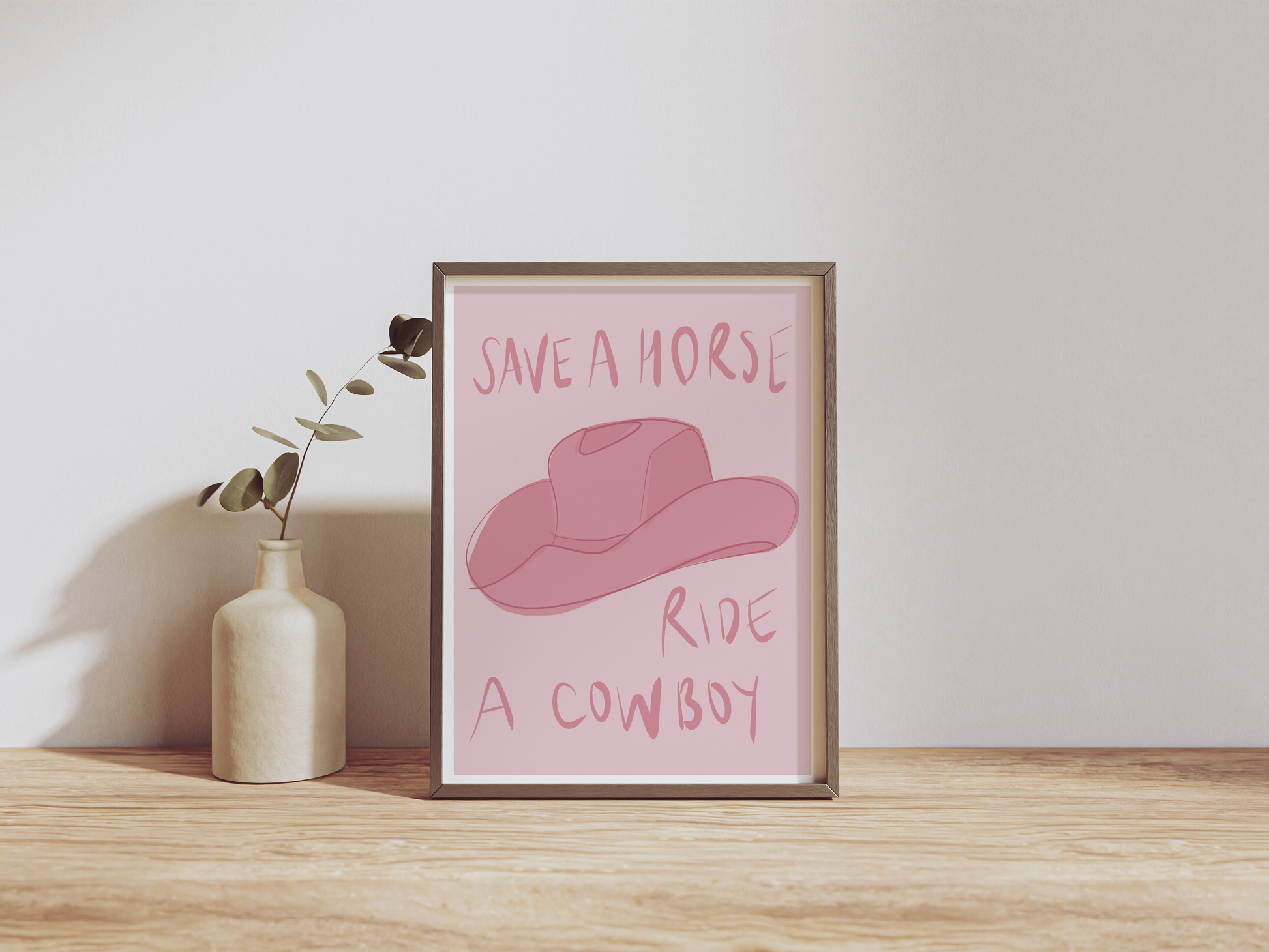 cowboy hat print in a frame